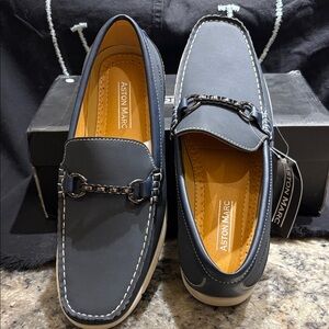 Men’s Aston Marc Navy Casual Bit Loafers